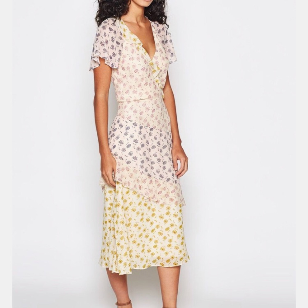 Joie Orita Silk Ruffled Floral Dress